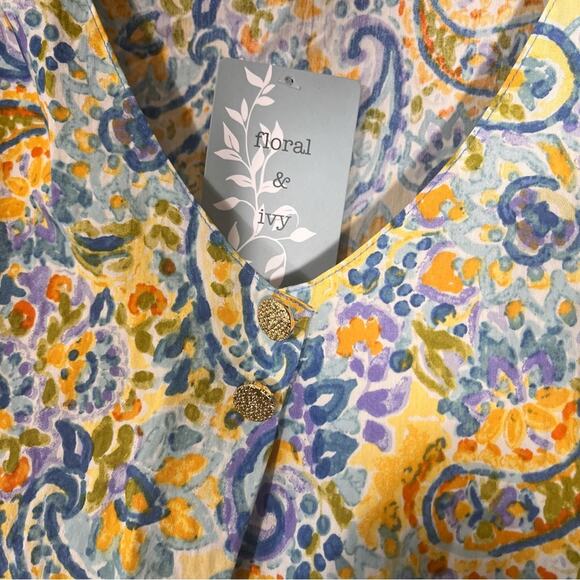 Floral & Ivy‎ Floral Tank Top Size Small - Picture 4 of 9